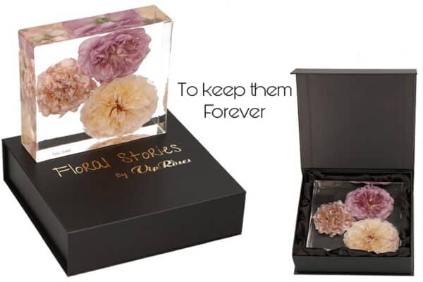 3 rozen in luxe giftbox altijd houdbaar