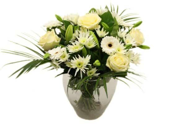 rouwboeket Blush witte bloemen