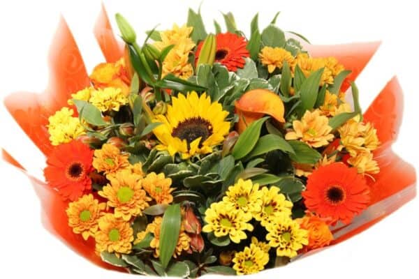 XL oranje boeket bloemen